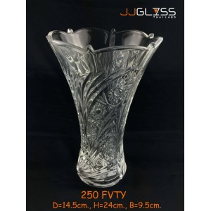 AMORN) Vase 250 FVTY - แจกันแก้วคริสตัล เจียระไน 